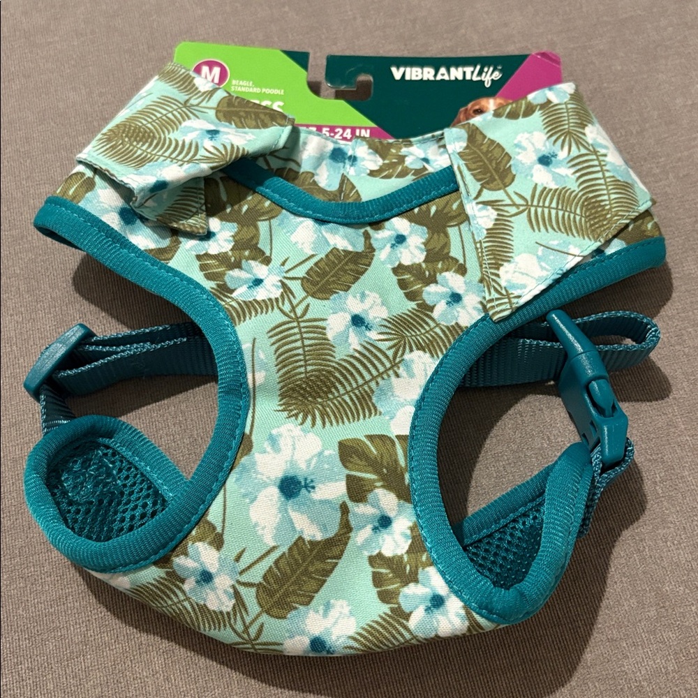 NWT Lot of 2x [Vibrant Life] Hawaiian Floral Harness & Bandanna Sz Medium Dog - Picture 6 of 15